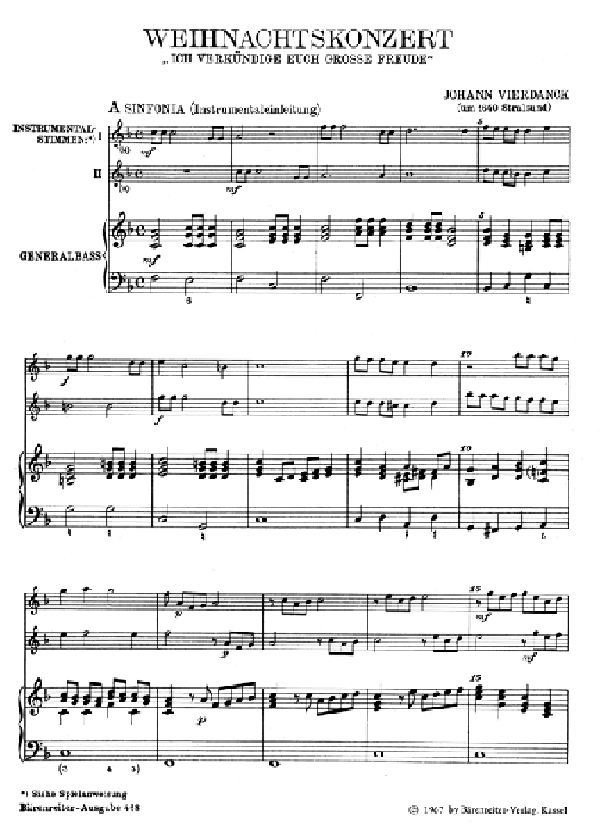 Vierdanck, Johann (161646) Ich verkündige euch große Freude