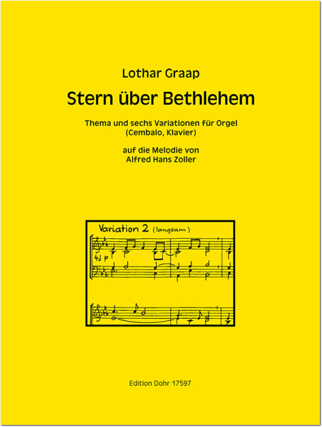 Stern Uber Bethlehem Thema Und Sechs Variationen Auf Die Melodie Von Alfred Hans Zoller Bodensee Musikversand