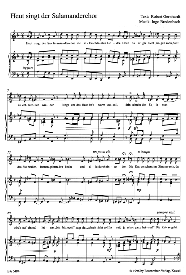 Bredenbach, Ingo (1959) Heut singt der Salamanderchor - Bodensee ...